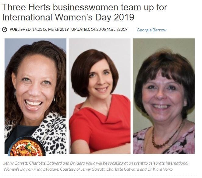 The Comet: Three Herts businesswomen team up for International Women's Day 2019