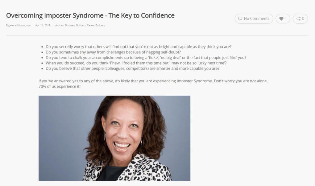Overcoming Imposter Syndrome - the key to confidence